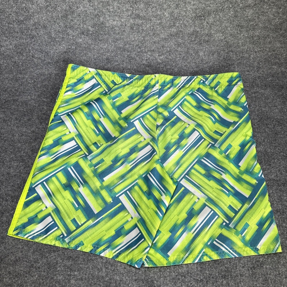 Nike Board Shorts Green Geometric Swim Trunks Men L Mesh Lined Surf Better World - Picture 7 of 12